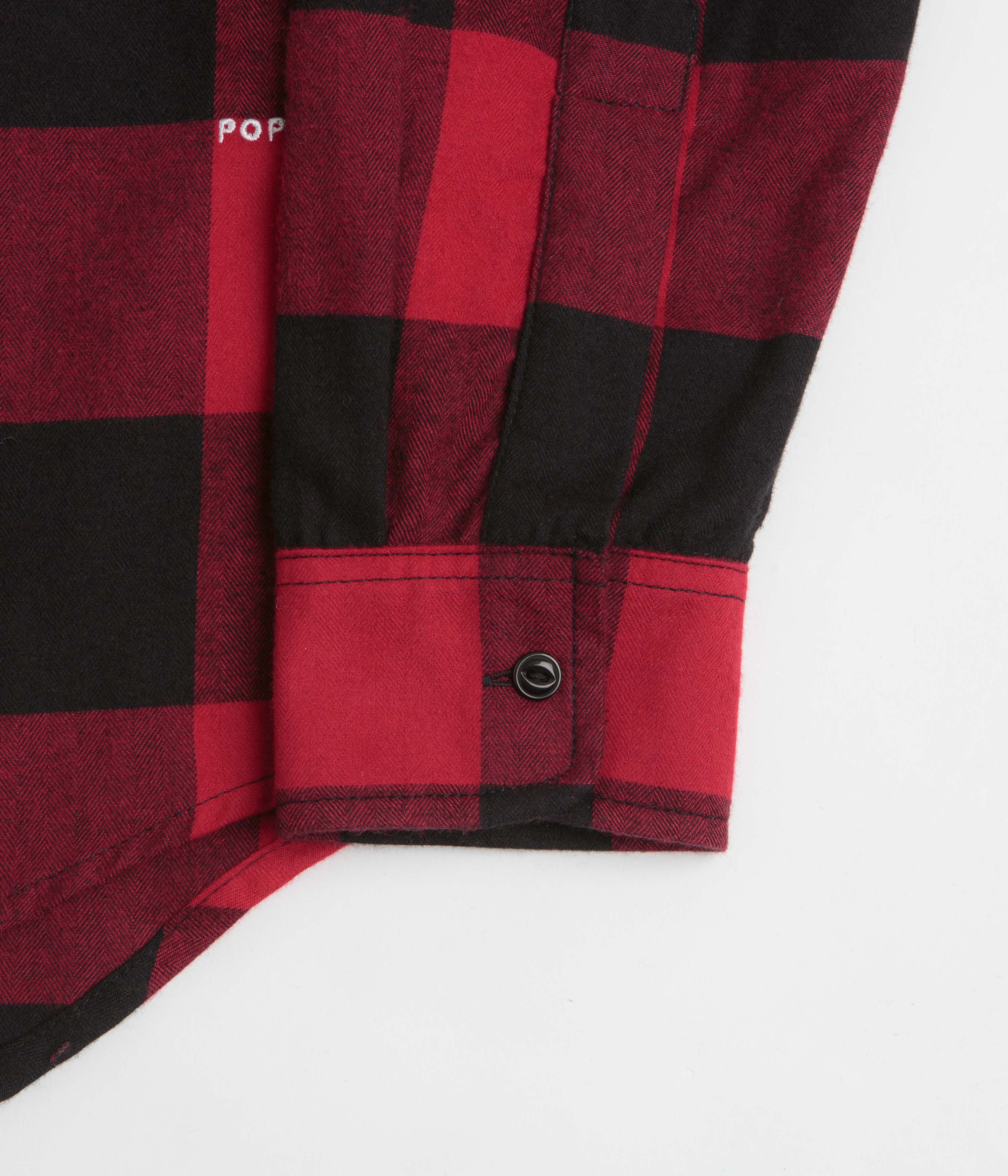 Pop Trading Company Checked BD Shirt - Black / Red