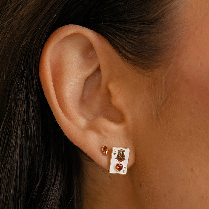 Queen of Hearts Flat Back Stud