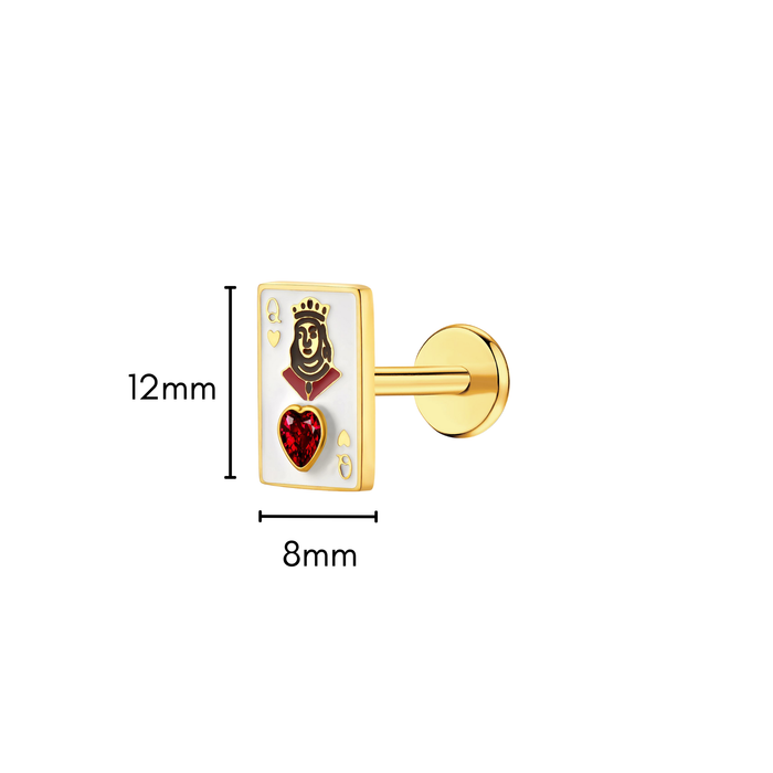 Queen of Hearts Flat Back Stud