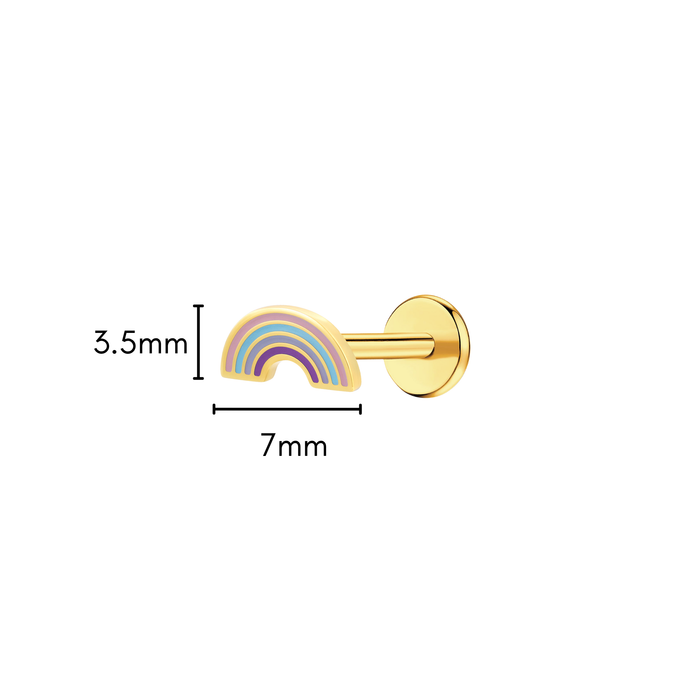Rainbow Enamel Flat Back Stud