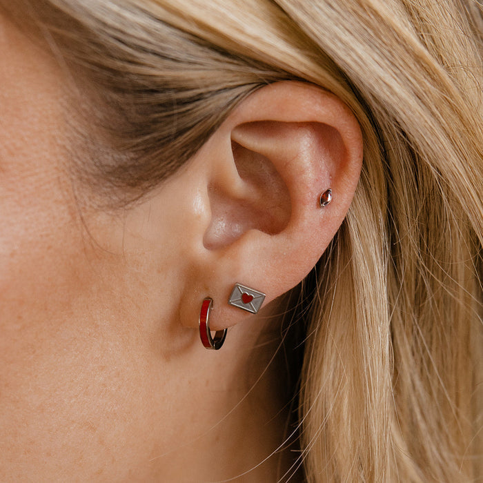 Red Marquise Flat Back Stud