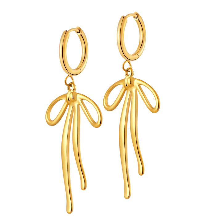Ribbon Charm Hoops