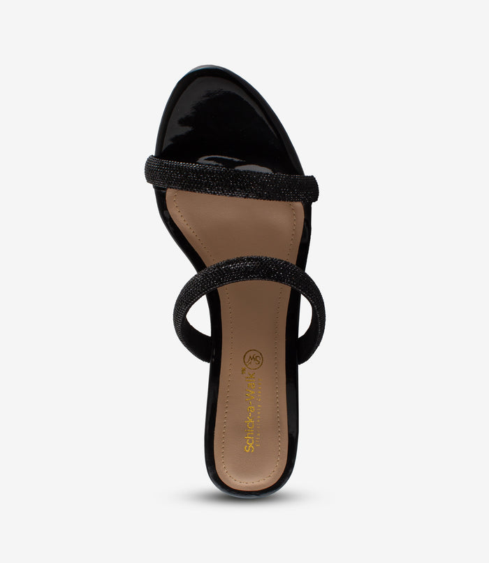 Scarlet Black Mule – Rhinestone Heels for Women