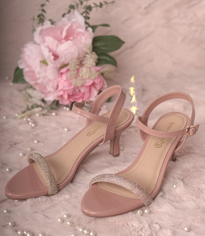 Scarlet Pink BackBelt – Rhinestone Heels for Women