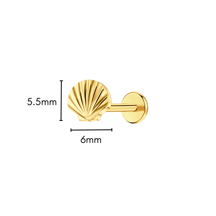 Seashell Flat Back Stud