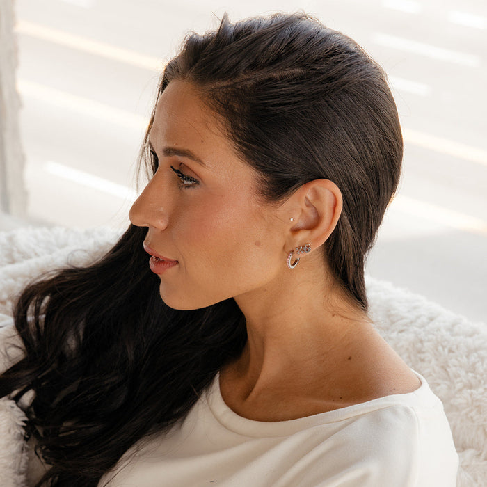 Secret Crush Hoops in Titanium