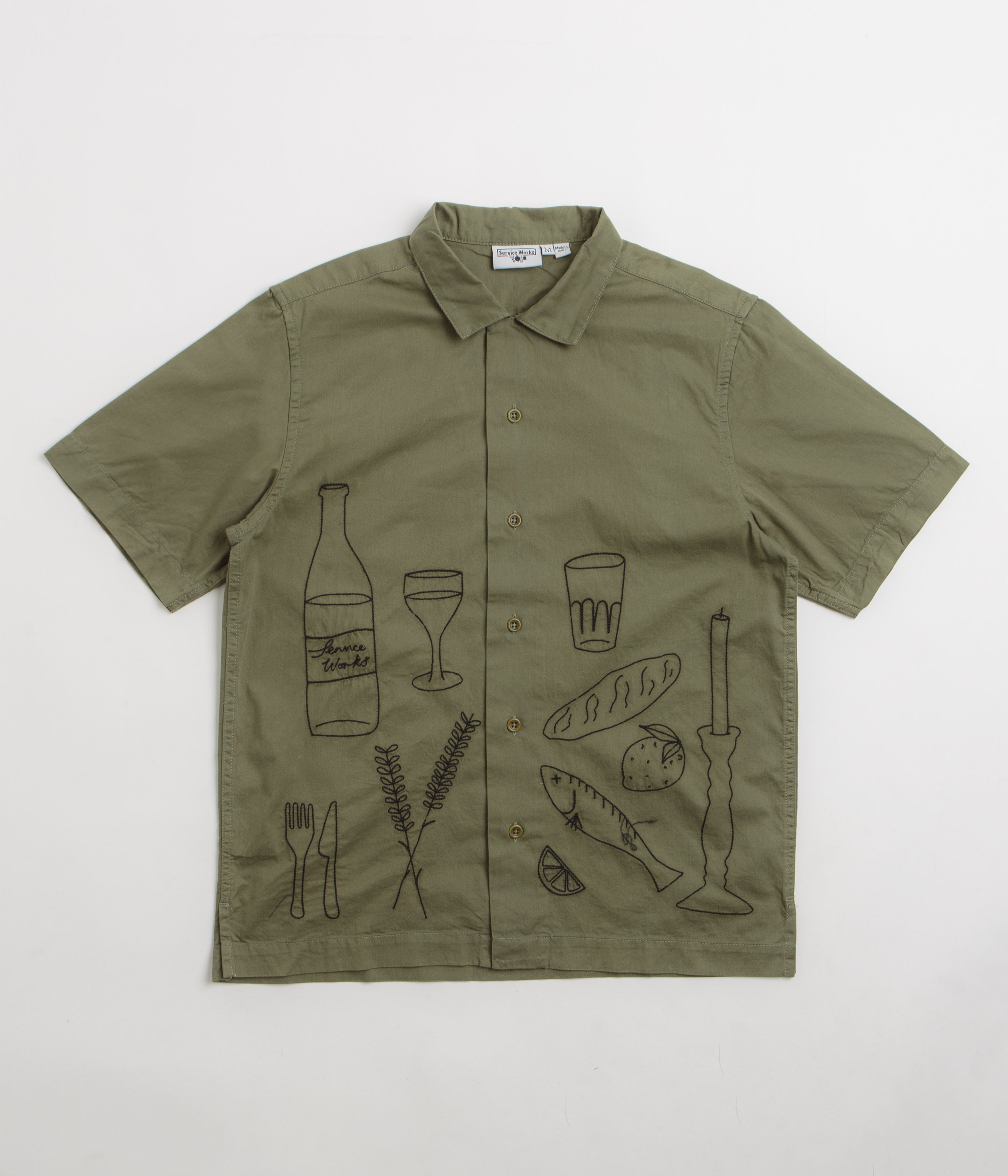 Service Works Light Twill Picnic Short Sleeve Shirt - Olive
