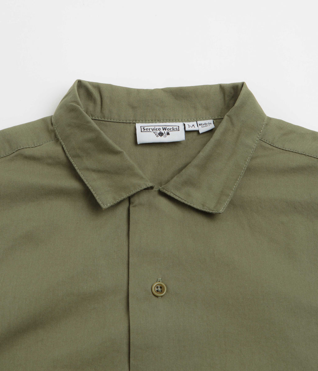Service Works Light Twill Picnic Short Sleeve Shirt - Olive