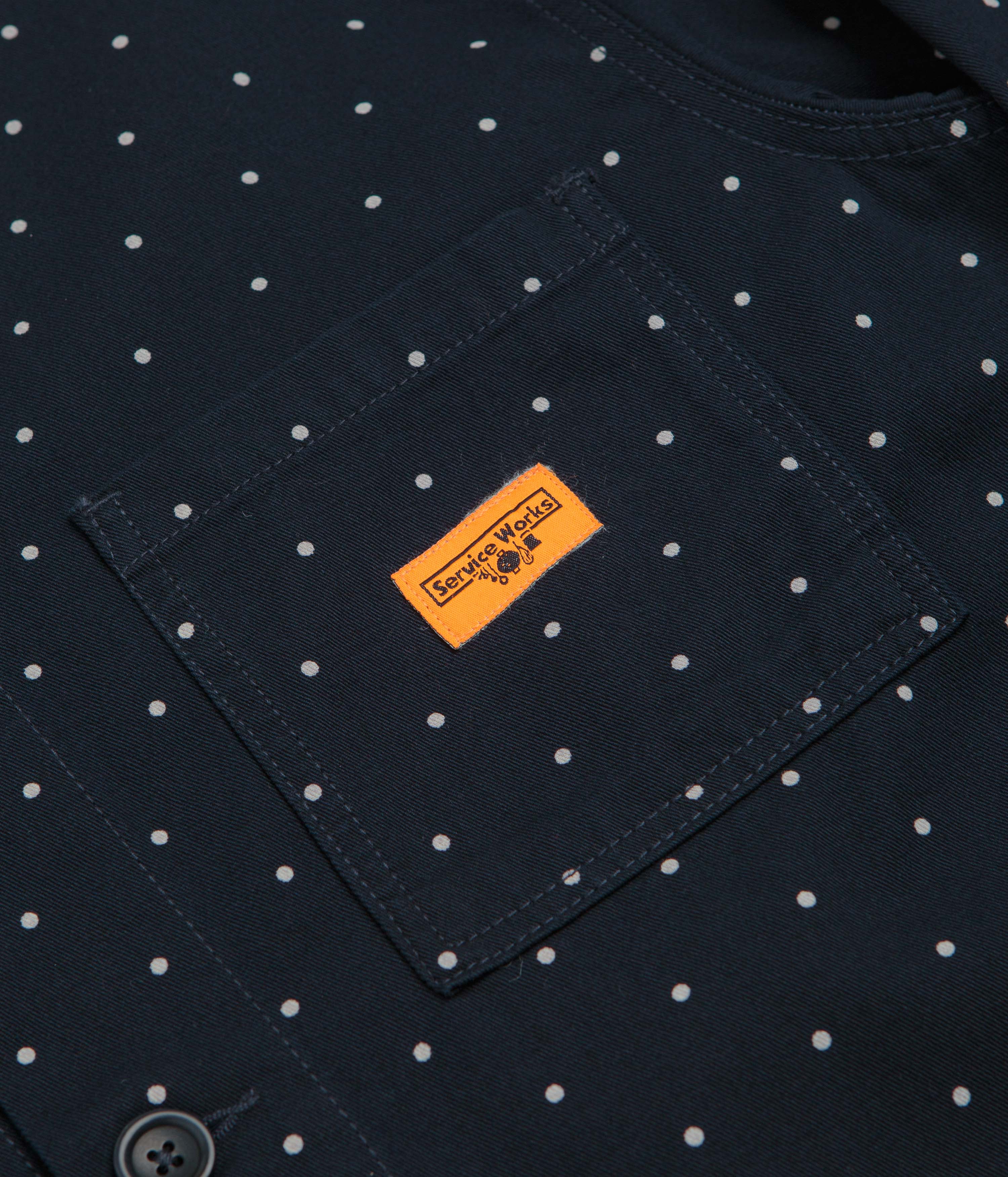 Service Works Polka Dot Chore Shirt - Navy