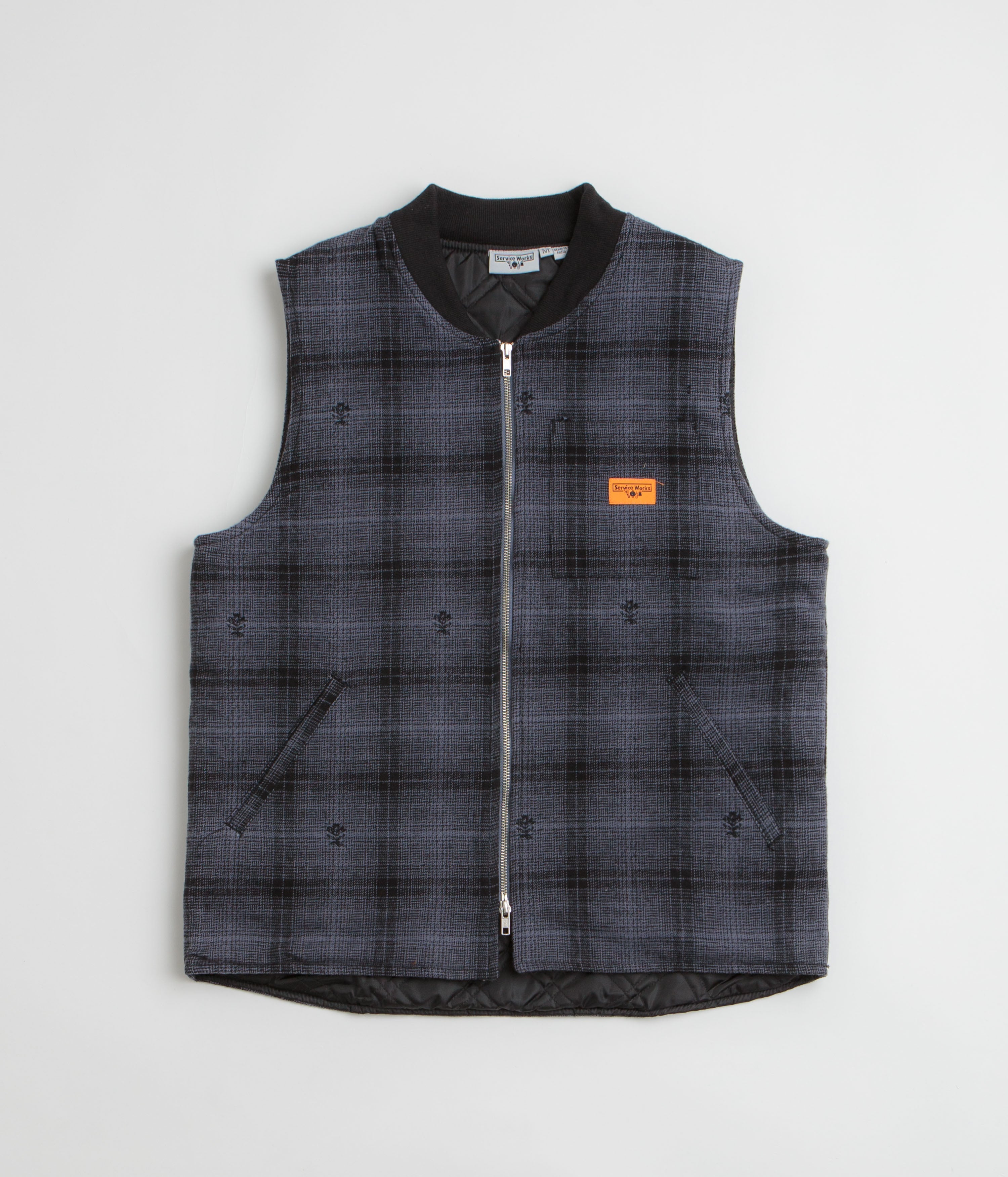 Service Works Thistle Plaid Work Vest - Black