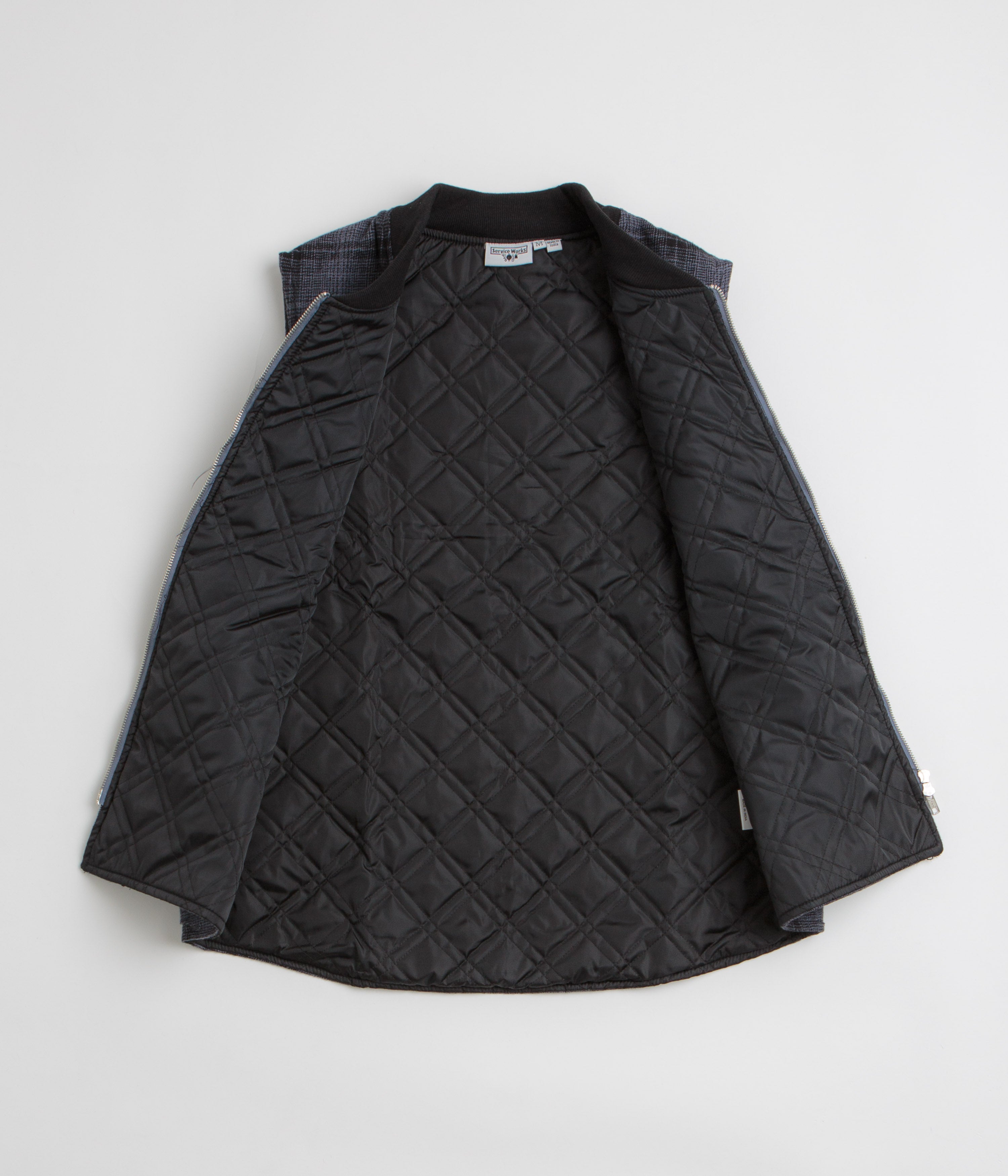Service Works Thistle Plaid Work Vest - Black