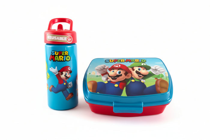 Set Trinkflasche und Brotdose ,,Super Mario"