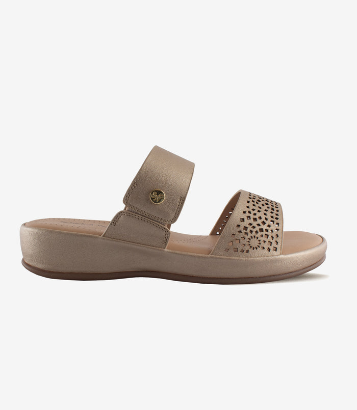 Shimmy Gold Mule – Heels for Women