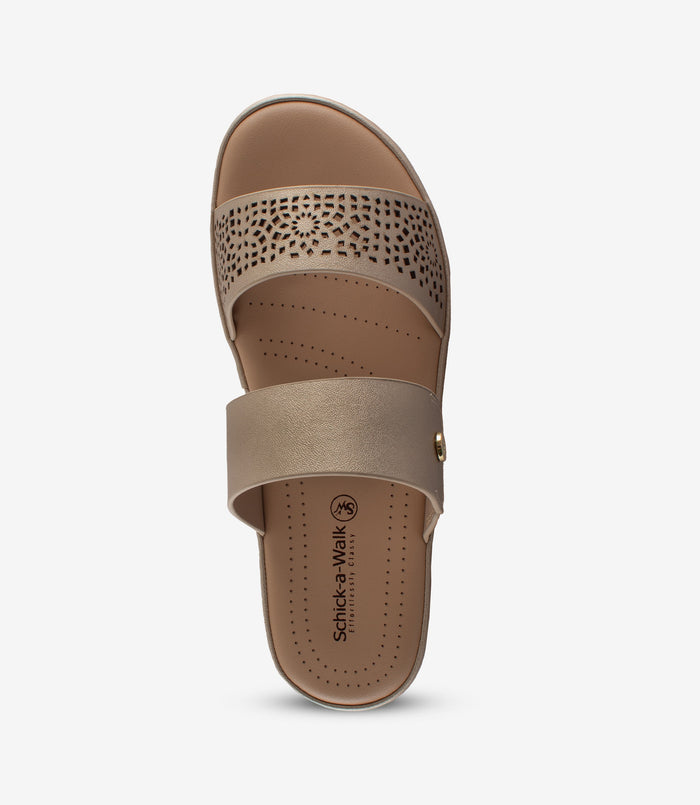 Shimmy Gold Mule – Heels for Women