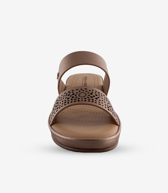 Shimmy Rose Gold Mule – Wedge Heels for Women