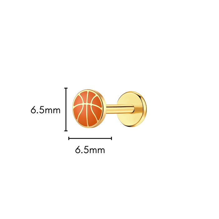 Slam Dunk Enamel Flat Back Stud