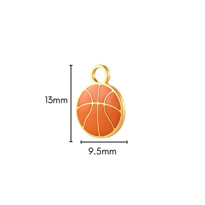 Slam Dunk Enamel Hoop Charm