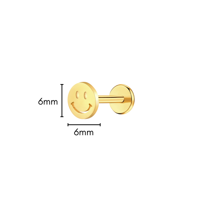 Smiley Flat Back Stud