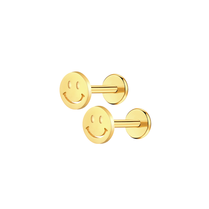 Smiley Flat Back Stud