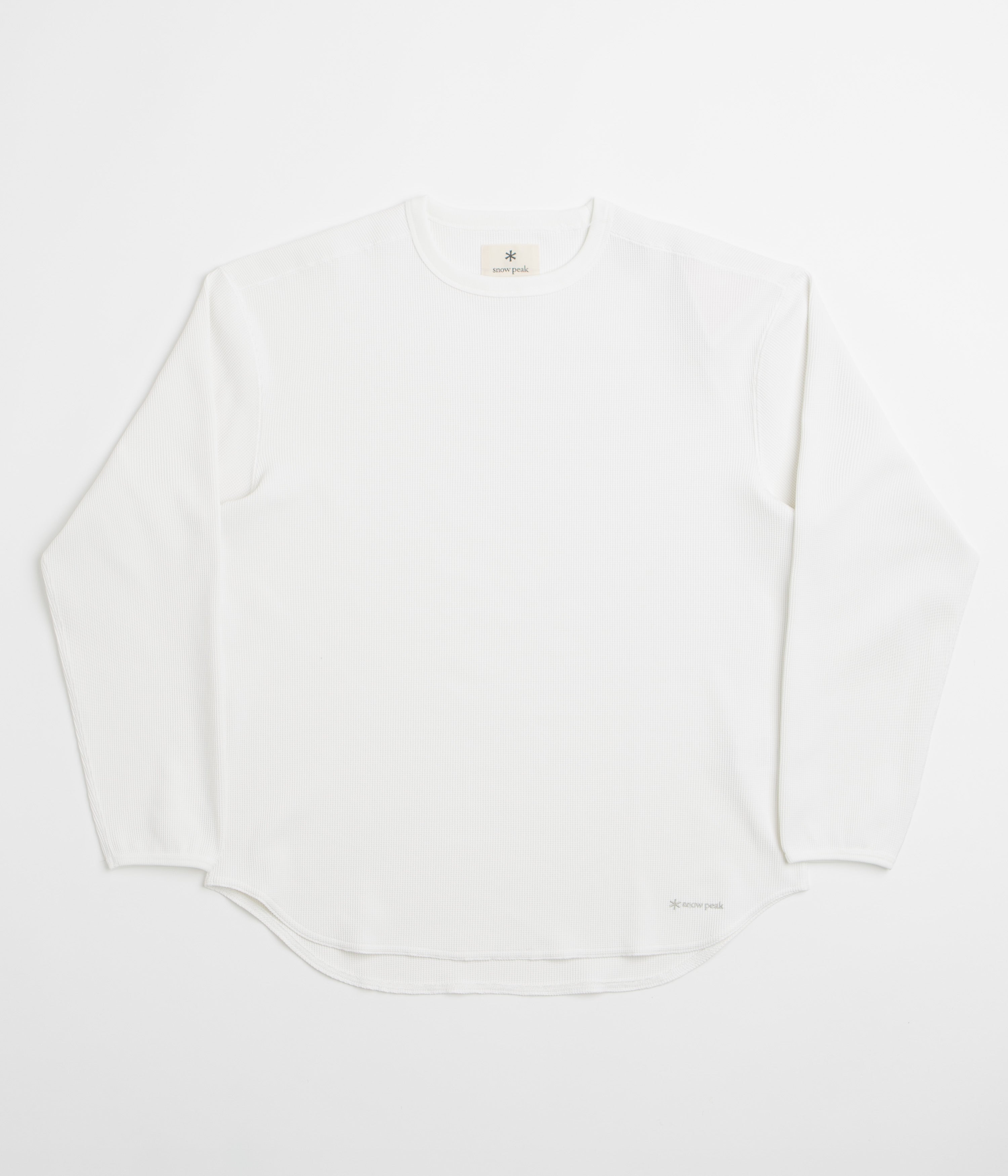 Snow Peak Dry Waffle Long Sleeve T-Shirt - Off White