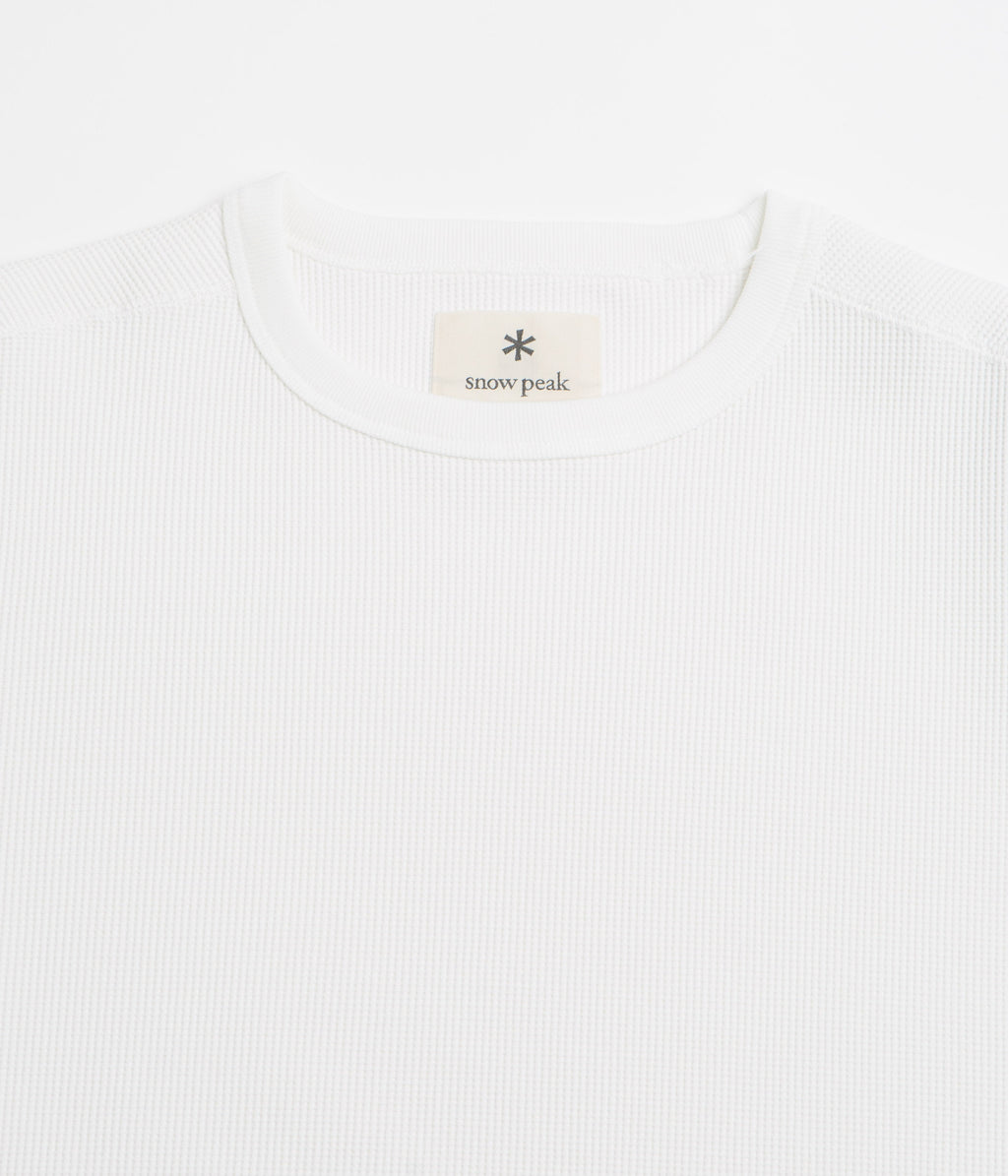 Snow Peak Dry Waffle Long Sleeve T-Shirt - Off White