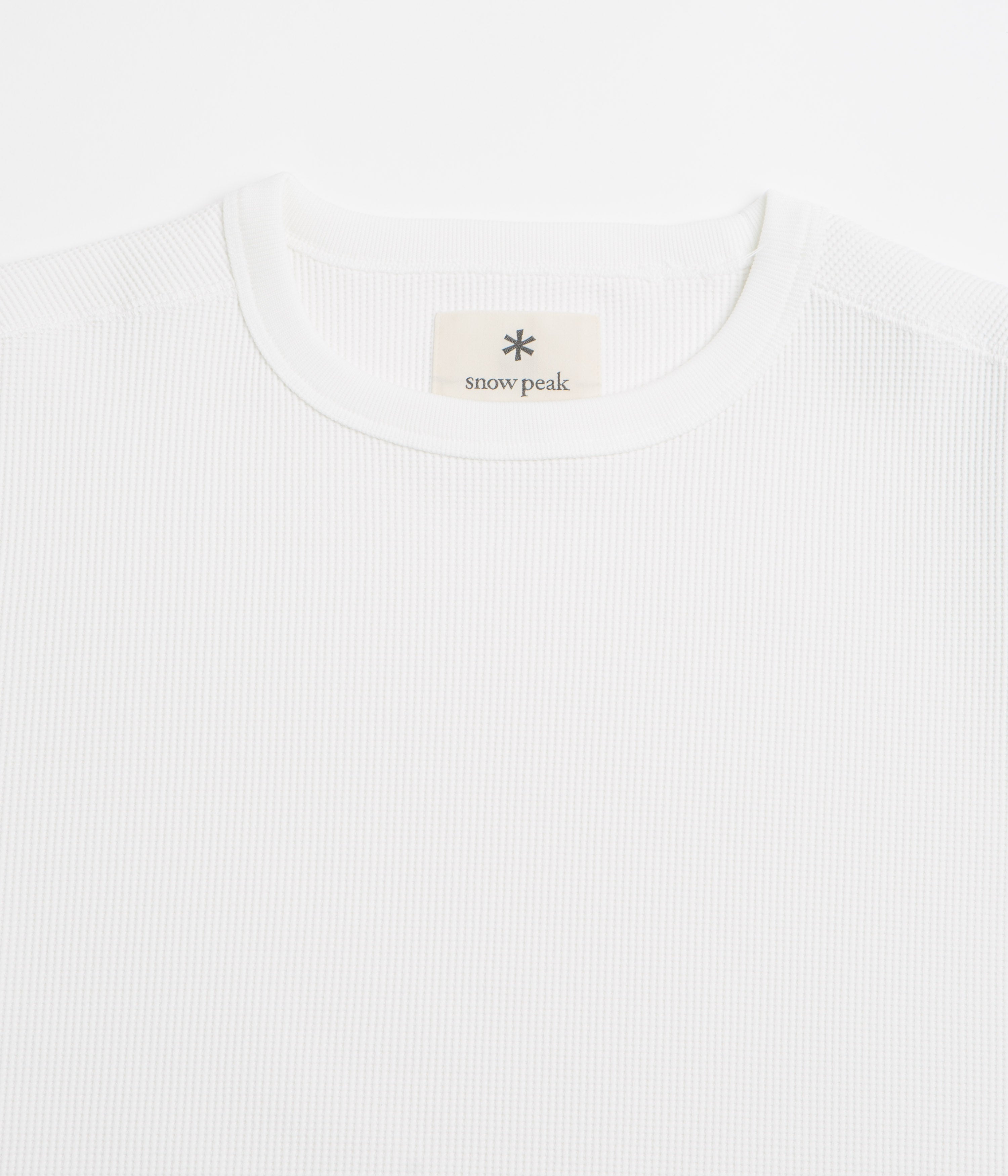 Snow Peak Dry Waffle Long Sleeve T-Shirt - Off White