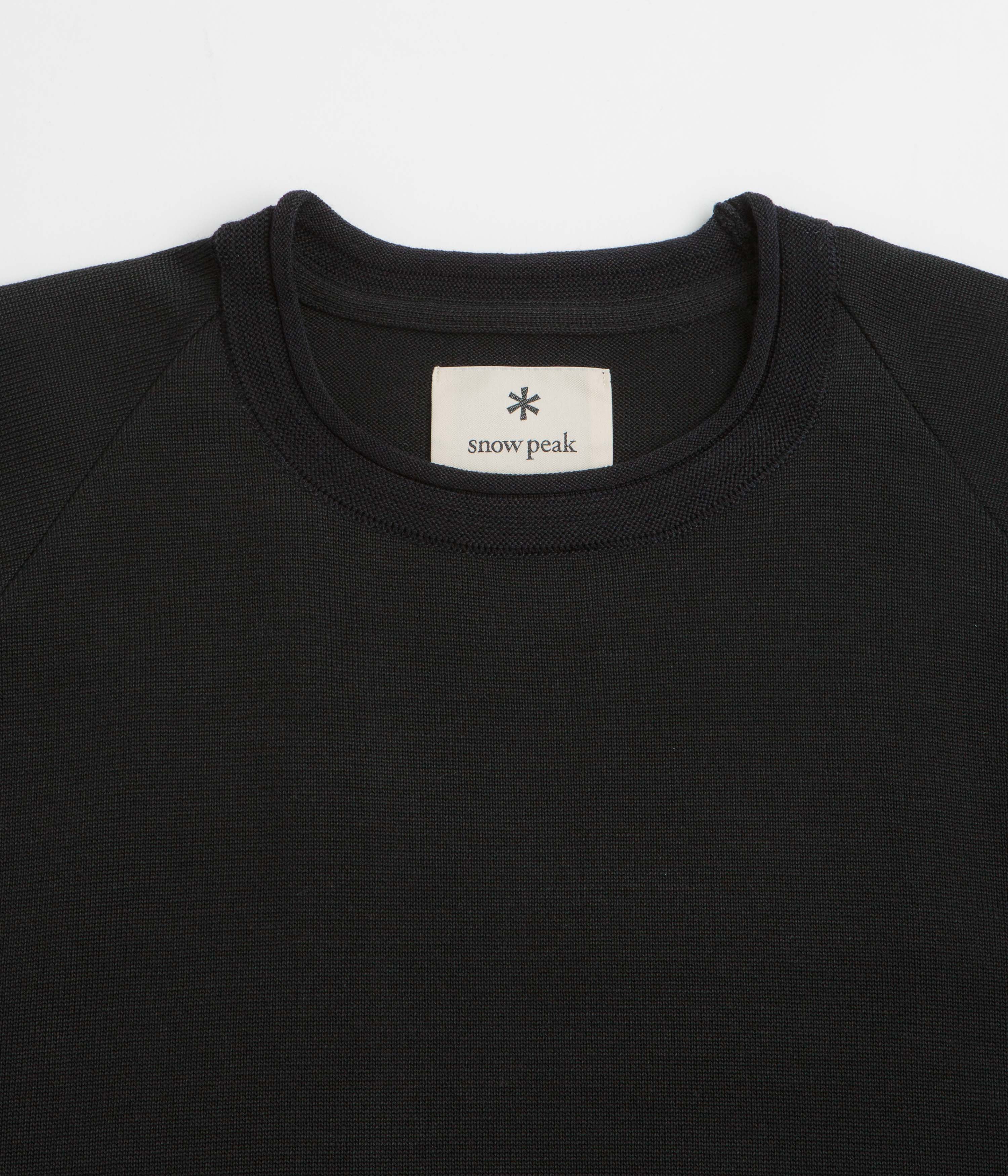 Snow Peak Knit Pullover Sweatshirt - Black