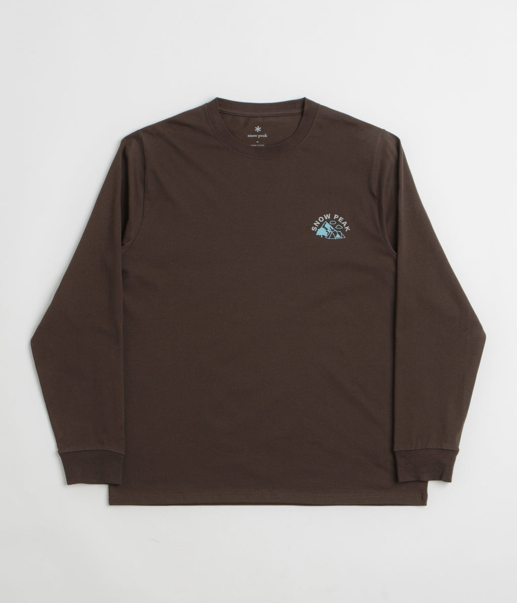 Snow Peak Living With Nature Long Sleeve T-Shirt - Dark Brown
