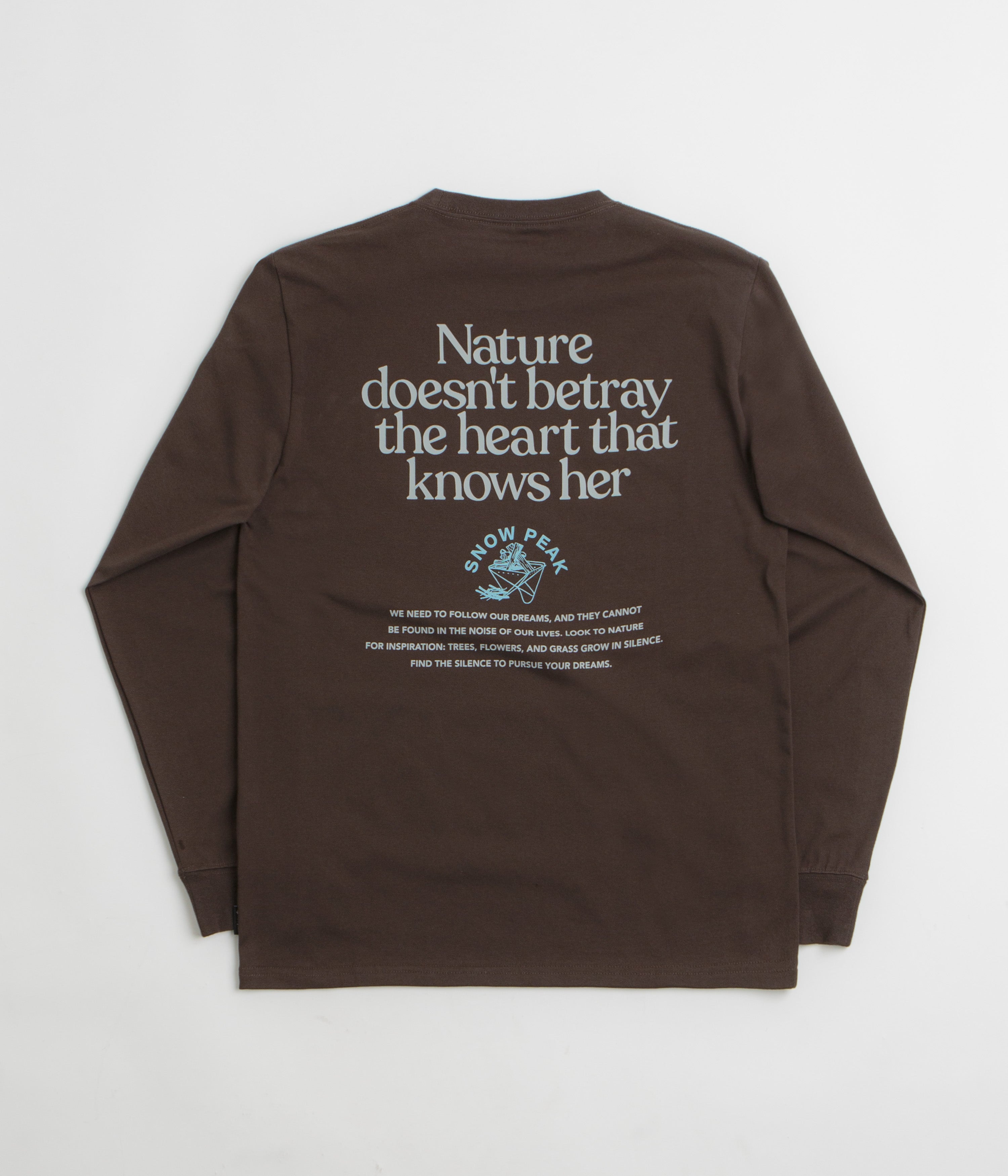 Snow Peak Living With Nature Long Sleeve T-Shirt - Dark Brown
