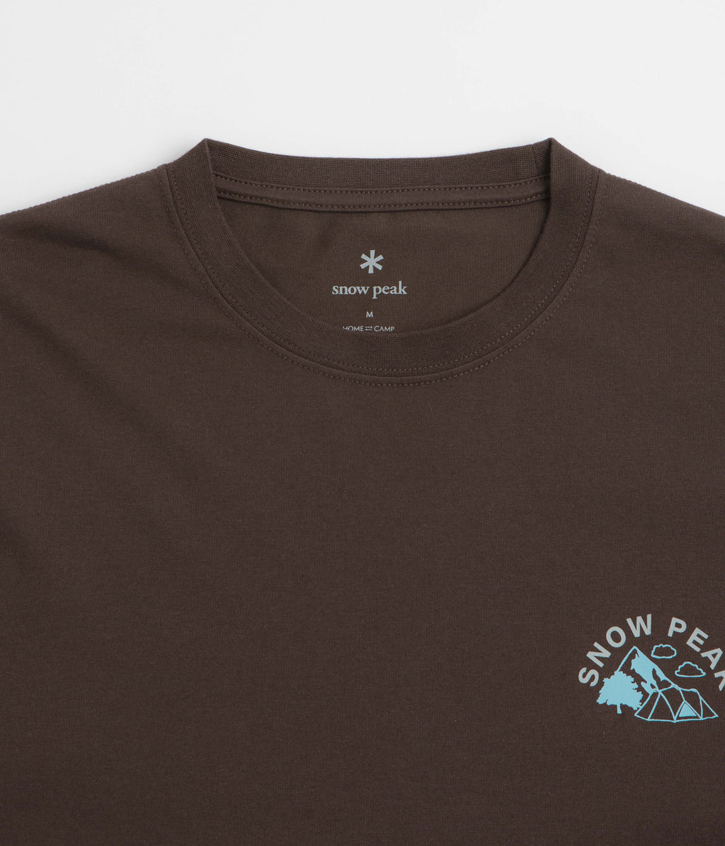 Snow Peak Living With Nature Long Sleeve T-Shirt - Dark Brown