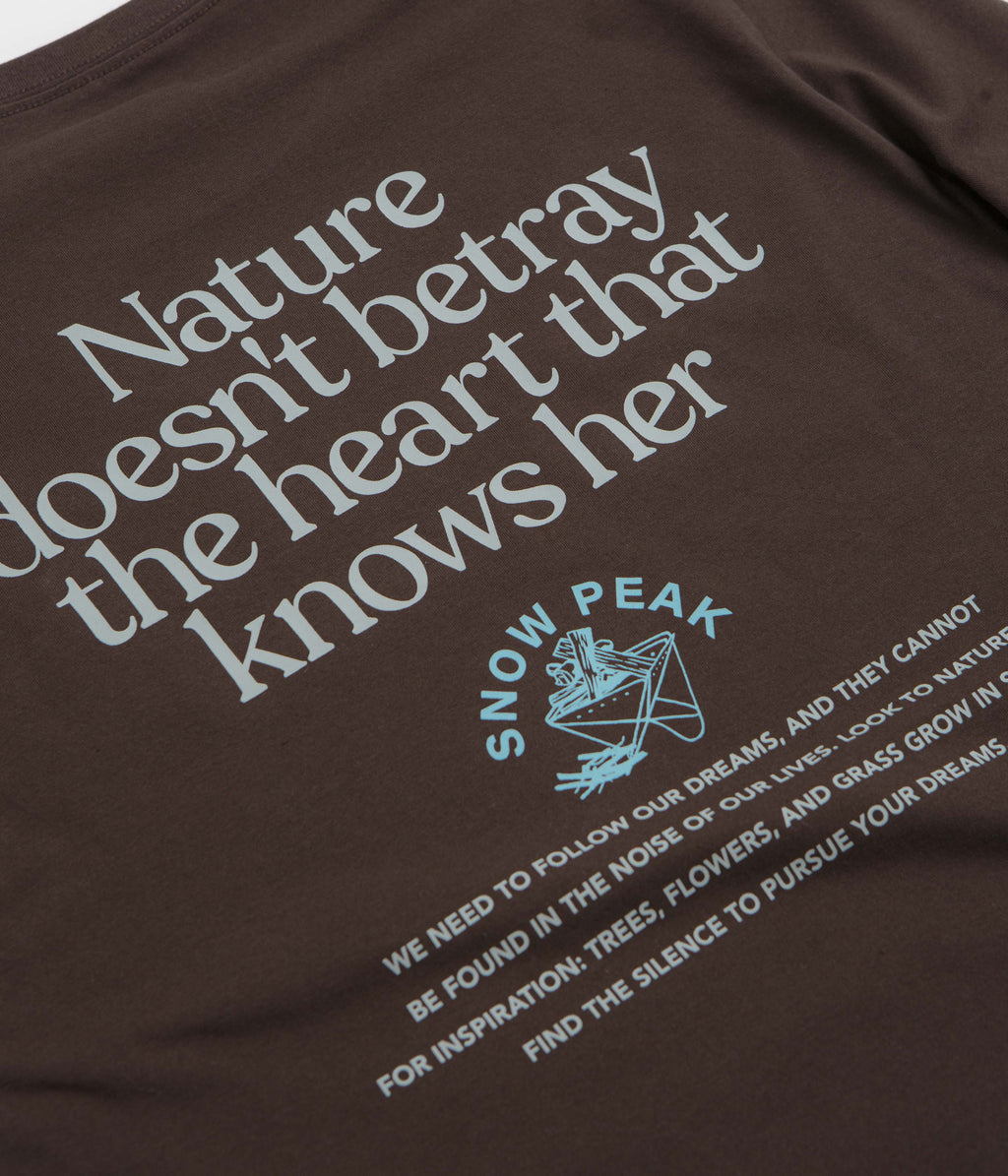Snow Peak Living With Nature Long Sleeve T-Shirt - Dark Brown