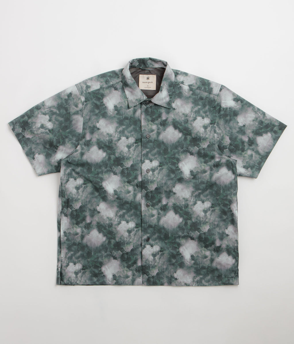 Snow Peak Patterned Mori Short Sleeve Shirt - Green
