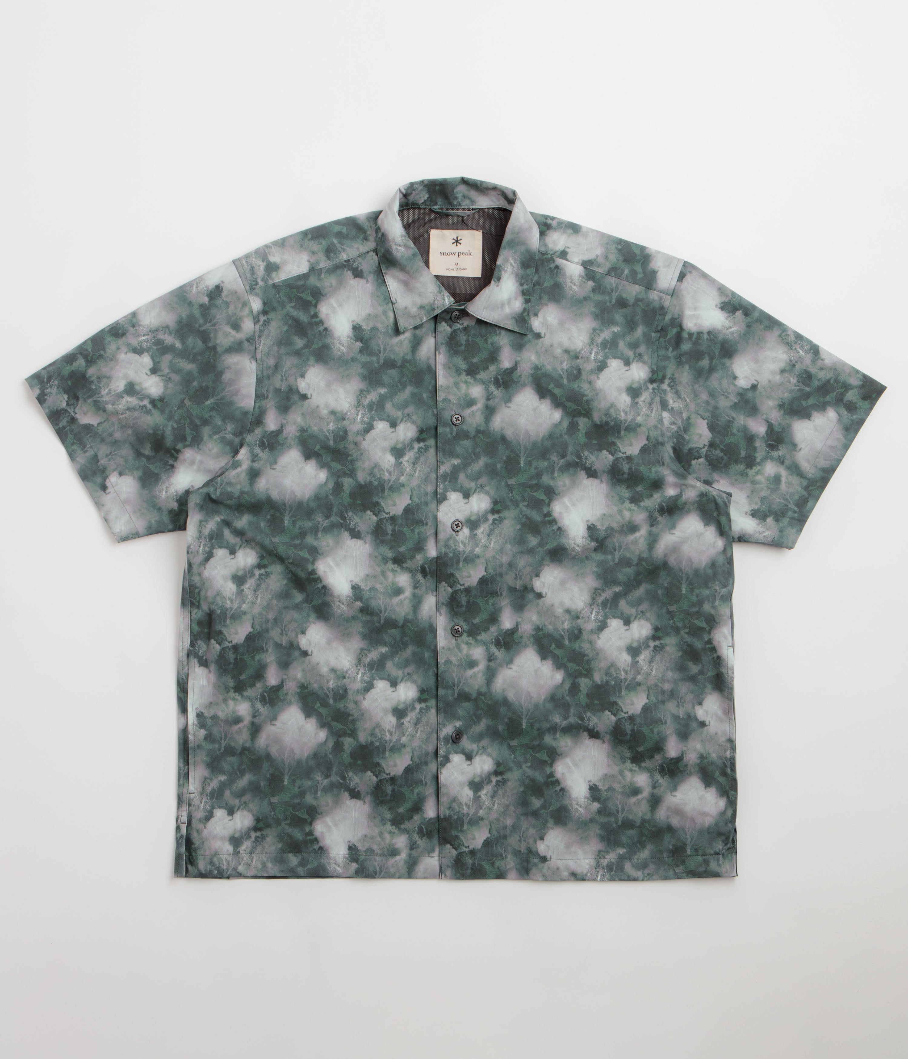 Snow Peak Patterned Mori Short Sleeve Shirt - Green