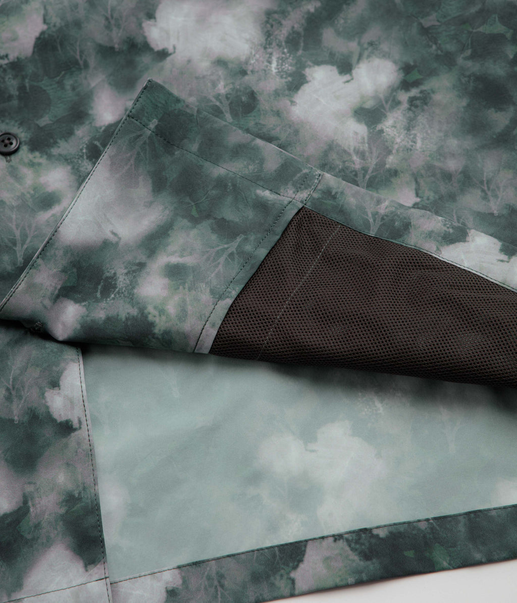 Snow Peak Patterned Mori Short Sleeve Shirt - Green