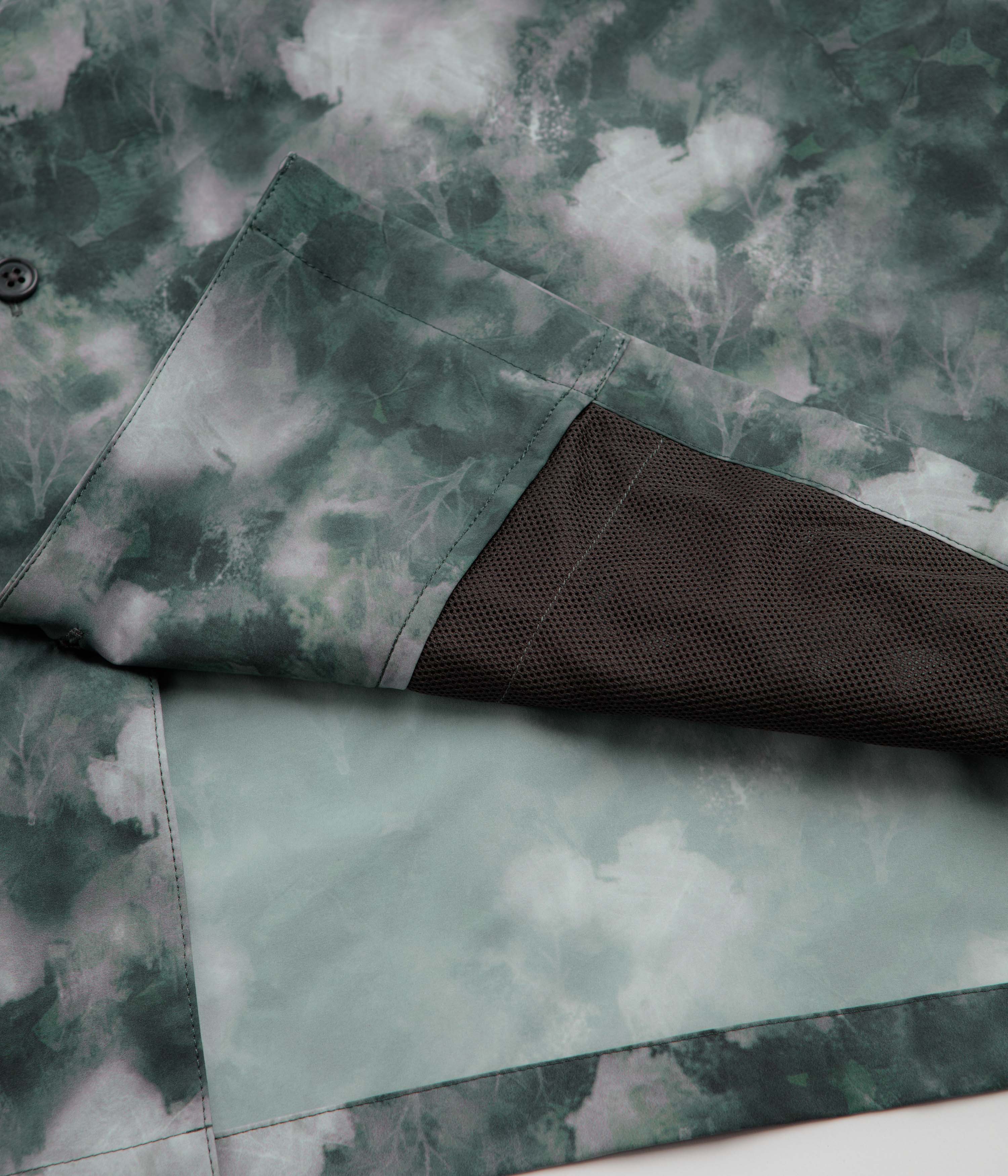 Snow Peak Patterned Mori Short Sleeve Shirt - Green