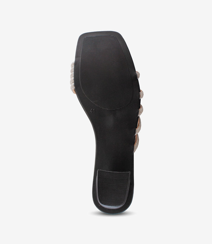 Sophie Black – Rhinestone Block Heels for Women