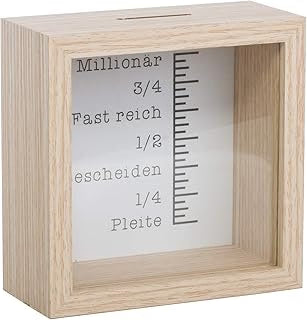 Spardose „Millionär“ aus MDF – 14,5 × 14,5 × 6,5 cm