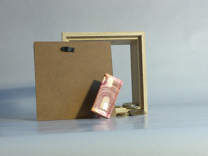 Spardose „Millionär“ aus MDF – 14,5 × 14,5 × 6,5 cm