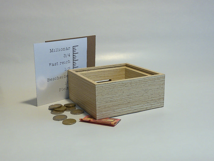 Spardose „Millionär“ aus MDF – 14,5 × 14,5 × 6,5 cm