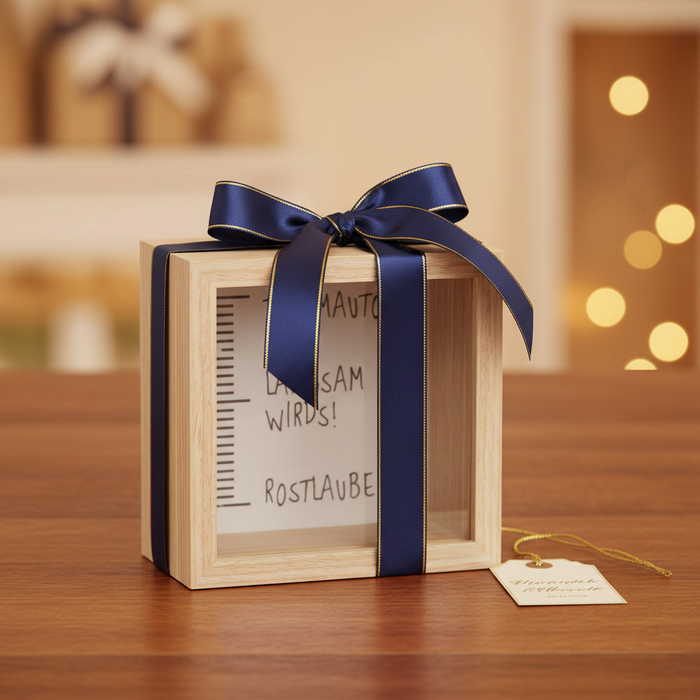 Spardose Traumauto – als Geschenk verpackt