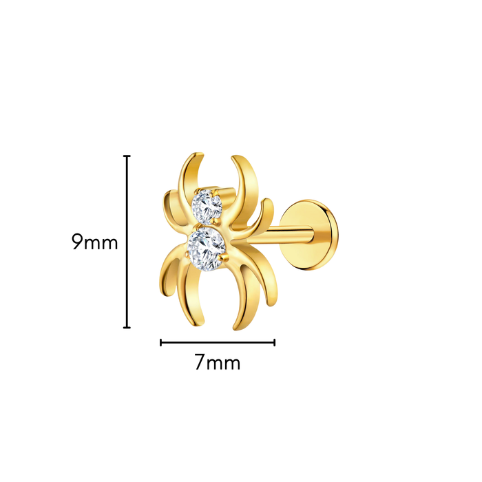 Sparkly Spider Flat Back Stud