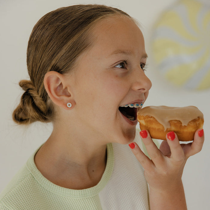 Sprinkled Donut Flat Back Stud