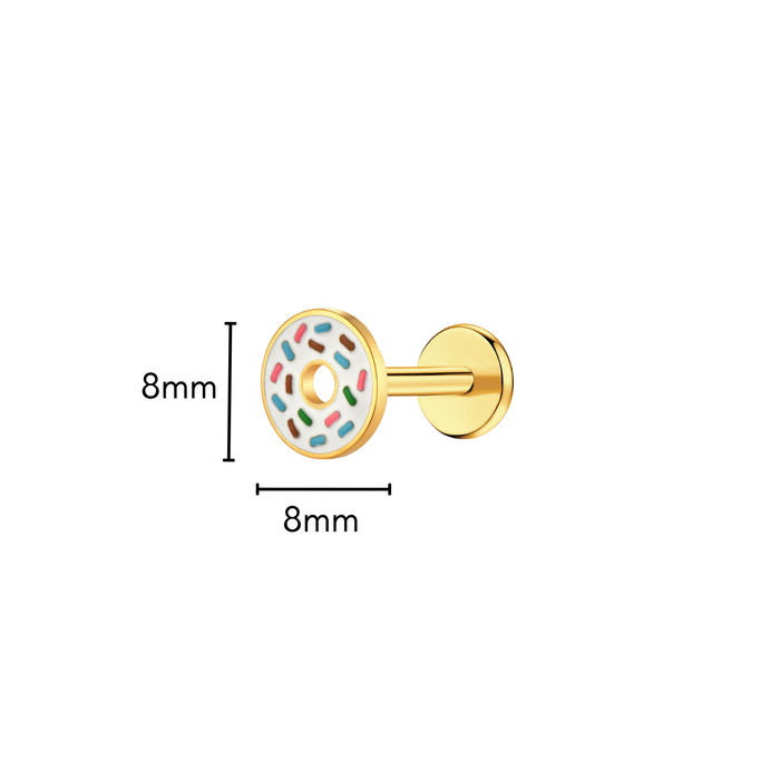 Sprinkled Donut Flat Back Stud