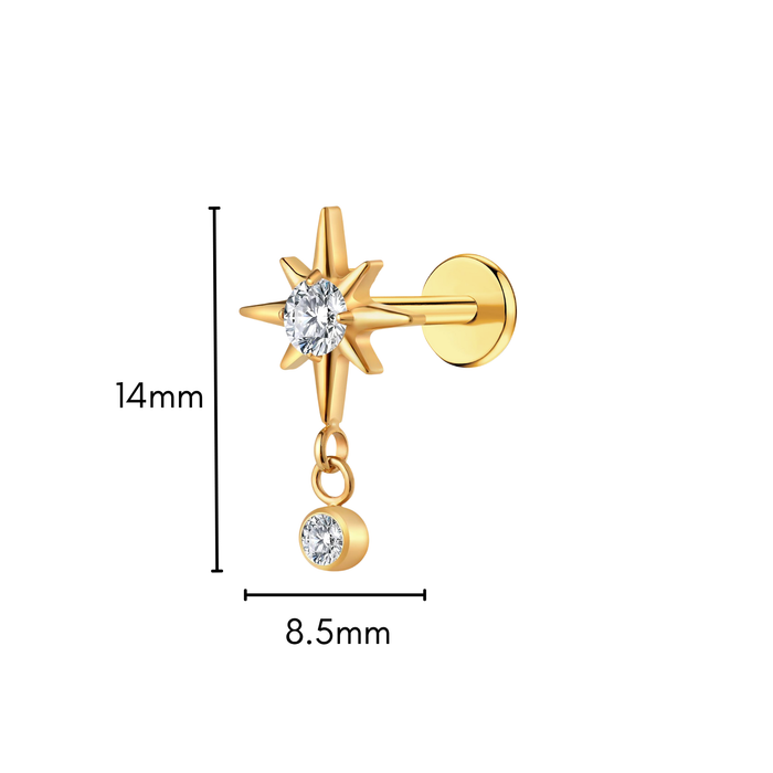 Starry Night Flat Back Stud