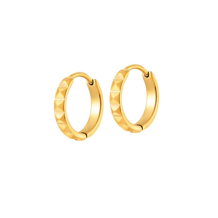 Studded Hoops in Titanium