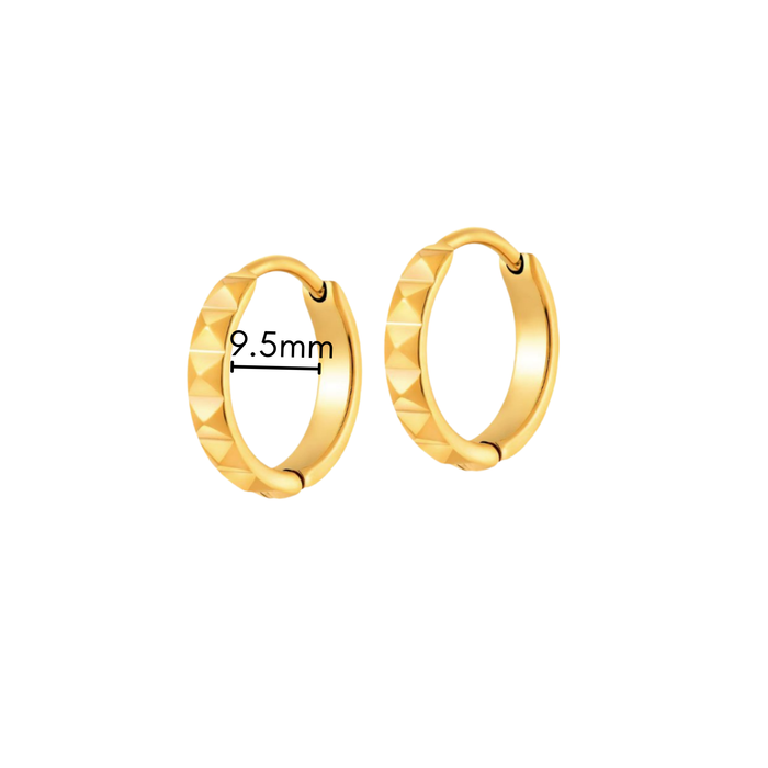 Studded Hoops in Titanium