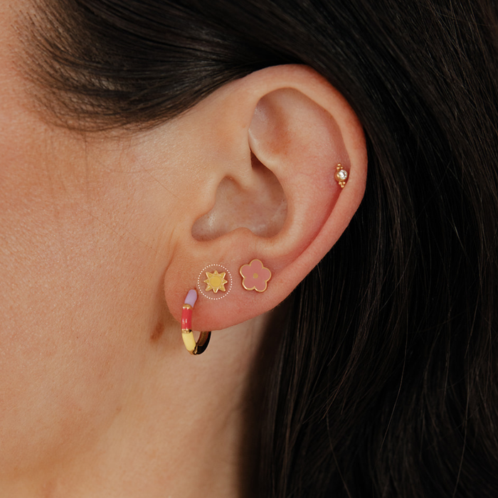 Sunshine Enamel Flat Back Stud