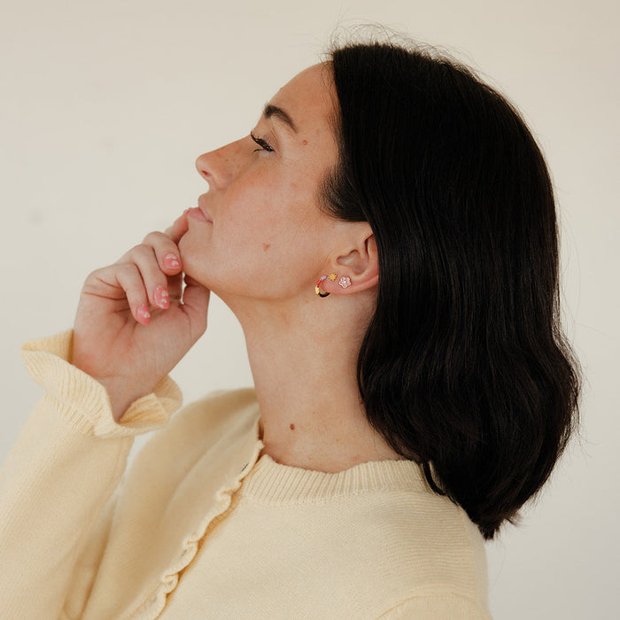 Sunshine Enamel Flat Back Stud