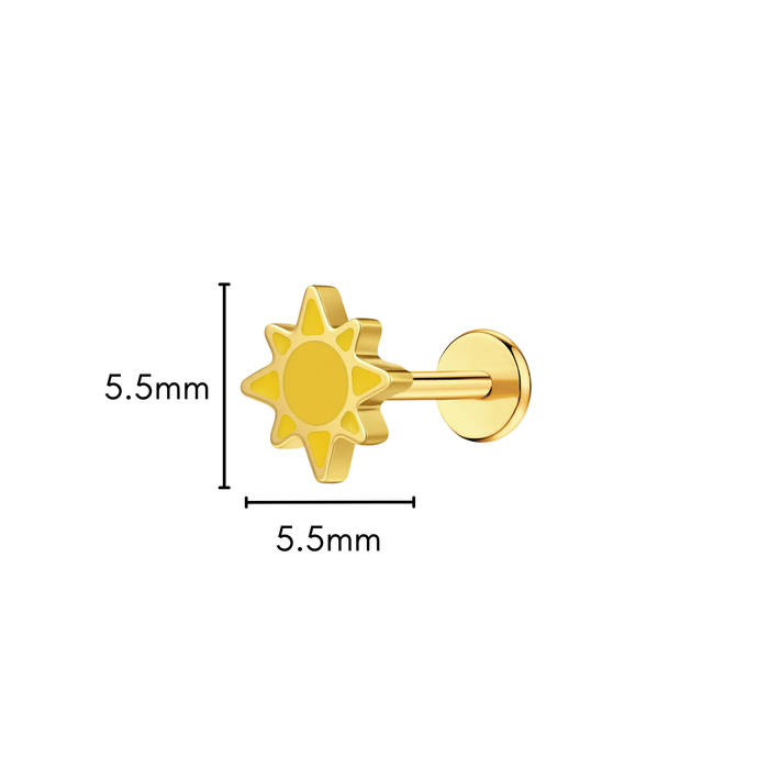 Sunshine Enamel Flat Back Stud