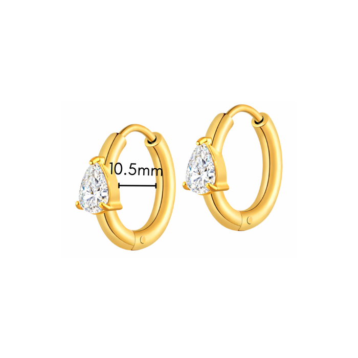 Teardrop CZ Hoops